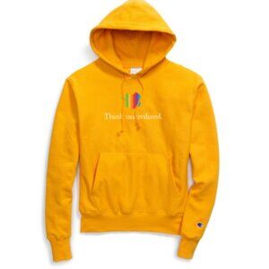 Uncivilized Mens Hooded Sweatshirt Embroidered 'Think Uncivilized' Gold Size L